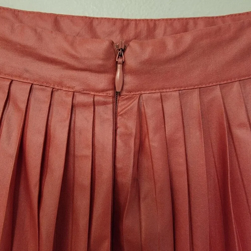 Stile Benetton Skirt Vintage Orange Pleated A Line Skirt Women's Size‎ XS